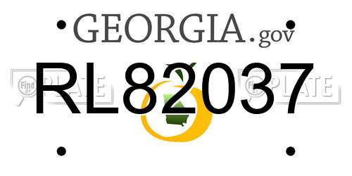 RL82037 Georgia License Plate