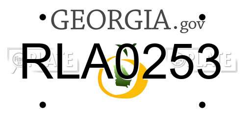 RLA0253 Georgia License Plate