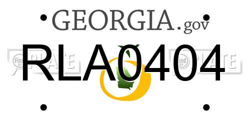 RLA0404 Georgia License Plate