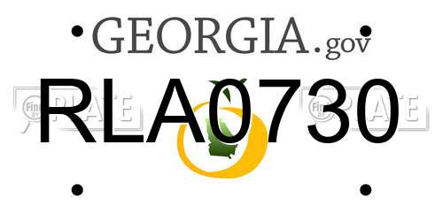RLA0730 Georgia License Plate