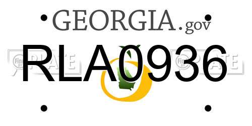 RLA0936 Georgia License Plate