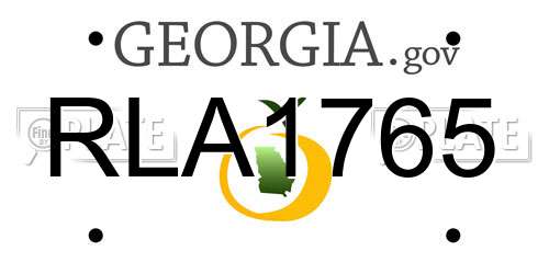 RLA1765 Georgia License Plate