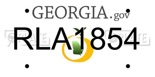 RLA1854 Georgia License Plate
