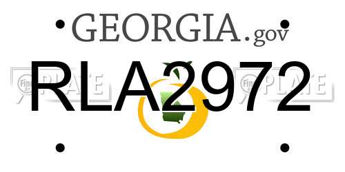 RLA2972 Georgia License Plate