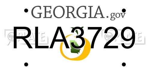 RLA3729 Georgia License Plate