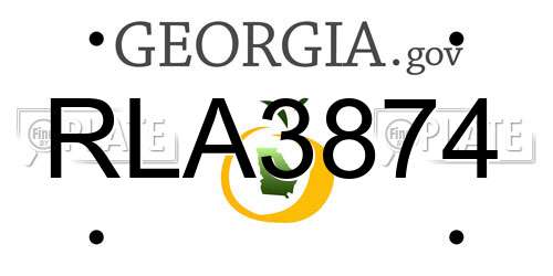 RLA3874 Georgia License Plate