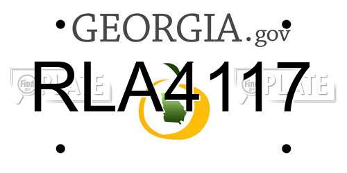 RLA4117 Georgia License Plate