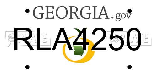 RLA4250 Georgia License Plate