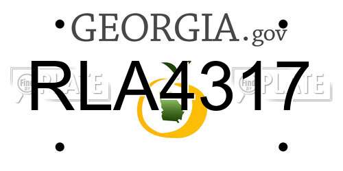RLA4317 Georgia License Plate