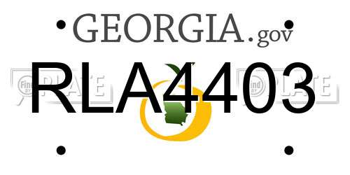RLA4403 Georgia License Plate