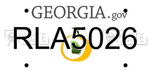 RLA5026 Georgia License Plate