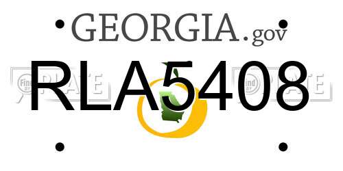 RLA5408 Georgia License Plate