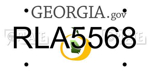 RLA5568 Georgia License Plate