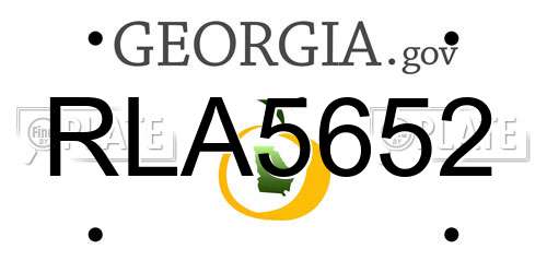 RLA5652 Georgia License Plate