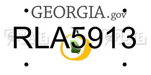 RLA5913 Georgia License Plate