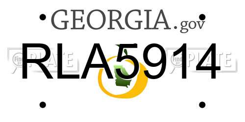 RLA5914 Georgia License Plate