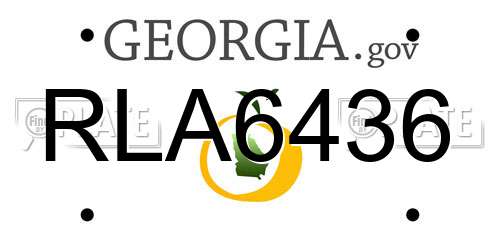 RLA6436 Georgia License Plate