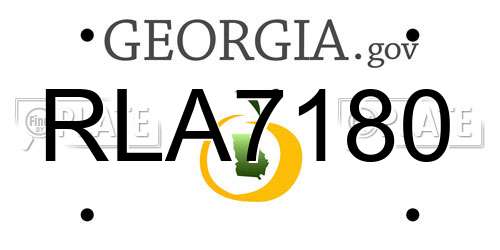 RLA7180 Georgia License Plate
