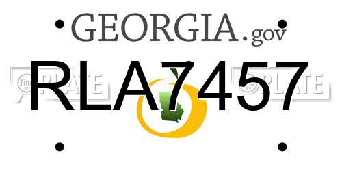 RLA7457 Georgia License Plate