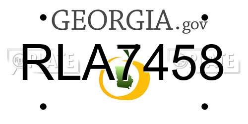 RLA7458 Georgia License Plate