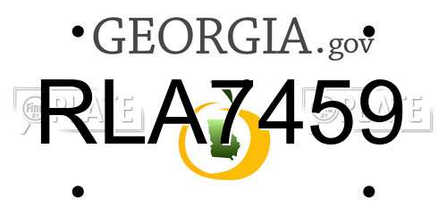 RLA7459 Georgia License Plate