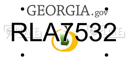 RLA7532 Georgia License Plate