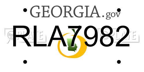 RLA7982 Georgia License Plate