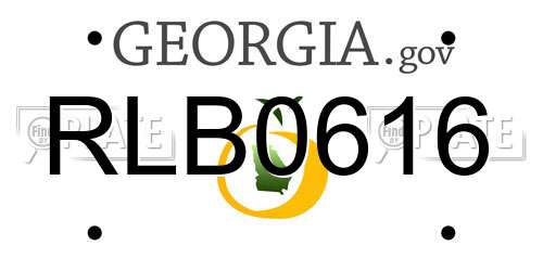RLB0616 Georgia License Plate