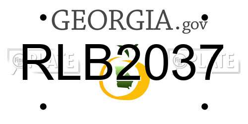 RLB2037 Georgia License Plate