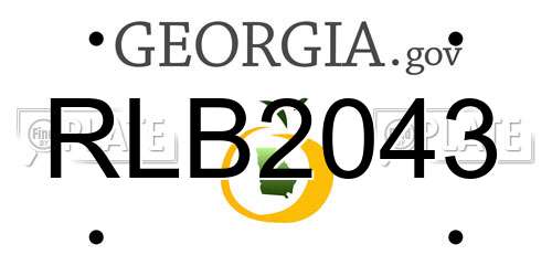 RLB2043 Georgia License Plate
