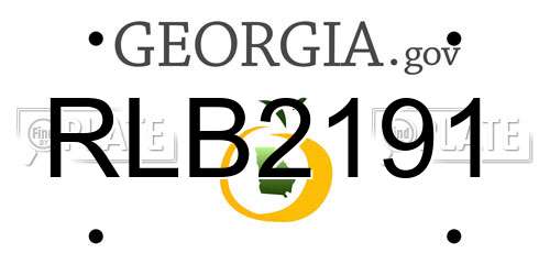 RLB2191 Georgia License Plate