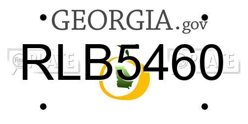 RLB5460 Georgia License Plate