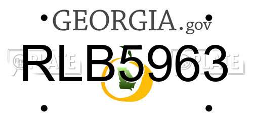 RLB5963 Georgia License Plate