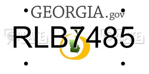 RLB7485 Georgia License Plate
