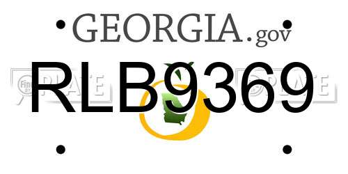 RLB9369 Georgia License Plate