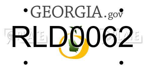 RLD0062 Georgia License Plate