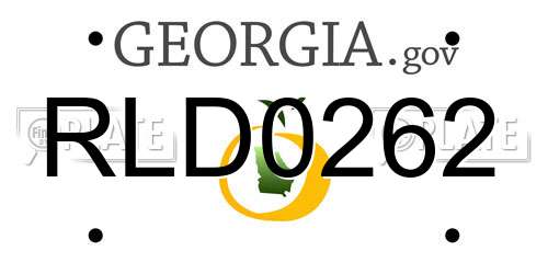 RLD0262 Georgia License Plate