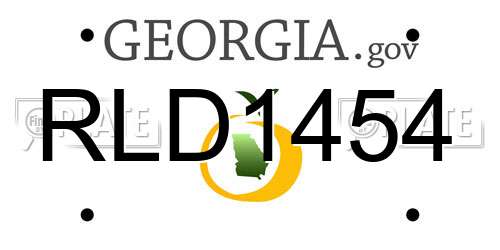 RLD1454 Georgia License Plate