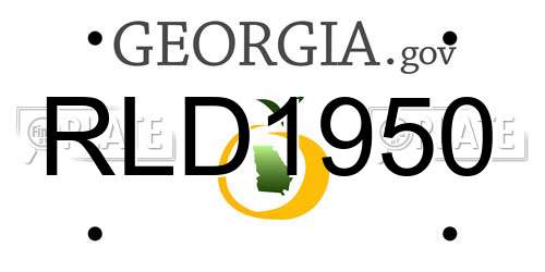 RLD1950 Georgia License Plate