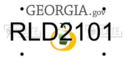RLD2101 Georgia License Plate