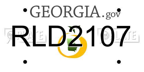 RLD2107 Georgia License Plate