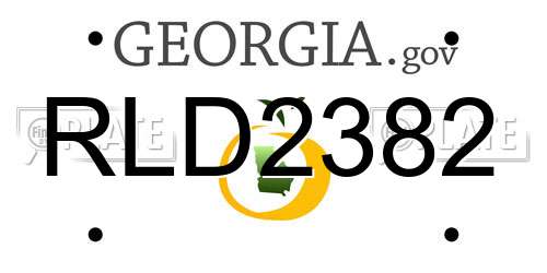 RLD2382 Georgia License Plate