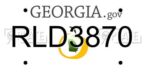 RLD3870 Georgia License Plate