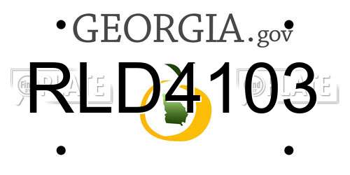 RLD4103 Georgia License Plate