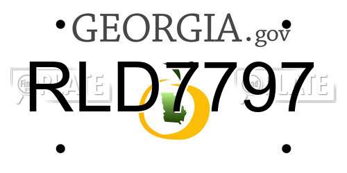 RLD7797 Georgia License Plate