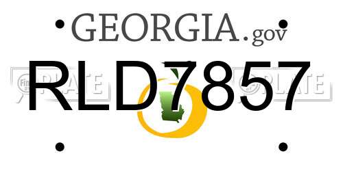 RLD7857 Georgia License Plate
