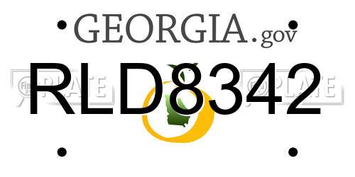 RLD8342 Georgia License Plate