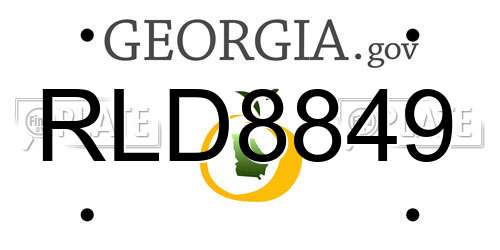 RLD8849 Georgia License Plate