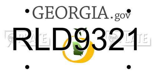 RLD9321 Georgia License Plate