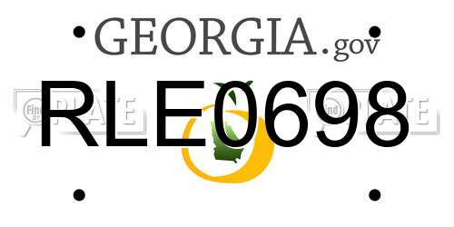 RLE0698 Georgia License Plate